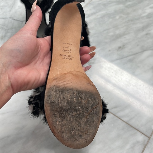 🐰Stuart Weitzman "Bunny Love" Size 8.5 Mink Heels - Picture 6 of 7